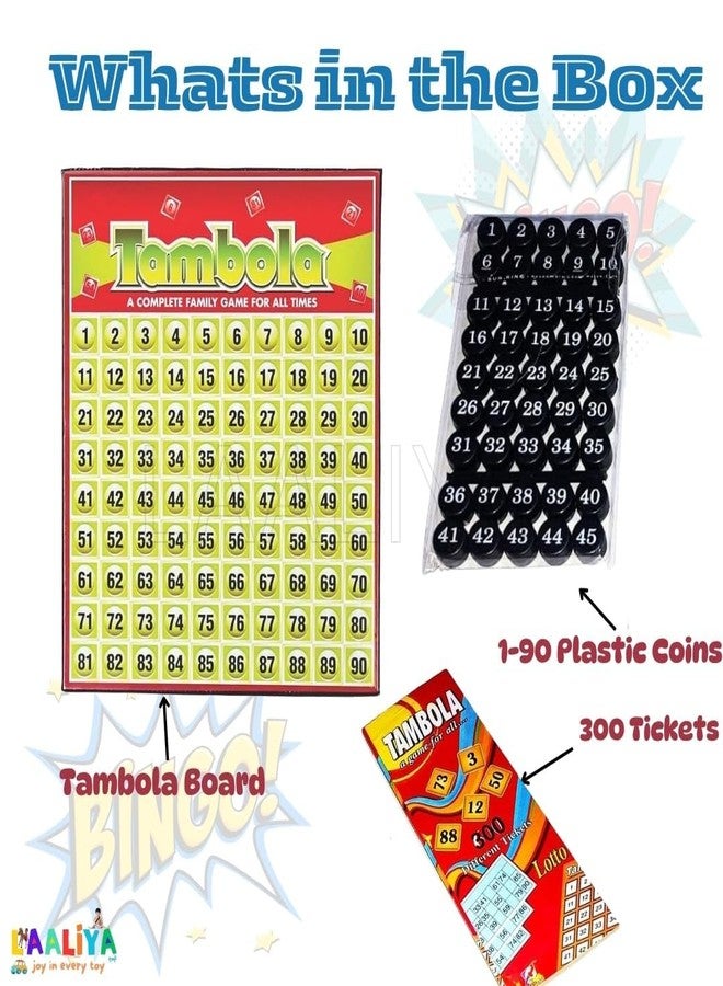 LAALIYA Smart Tambola Game Set | 300 Different Tickets, Number Calling Board & Marker Coins | Fun Indoor Board Game for Families, Birthday Parties, Corporate Events & Festivals | Age 8+ - Image 4